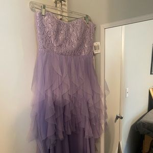 Lavender High Low Homecoming Dress